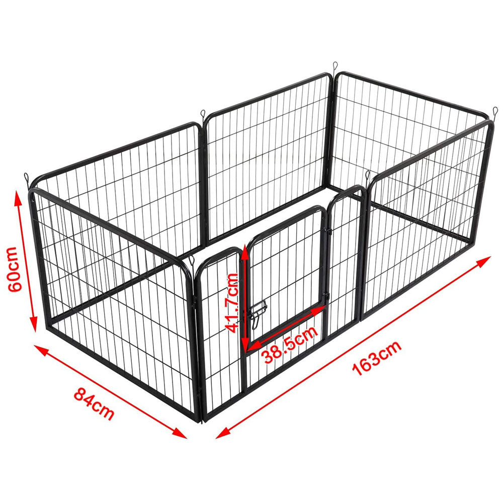 Dog Playpens & Gates: 6 Panel Pet Dog Cat Bunny Puppy Play pen Playpen 60x80 cm Exercise Cage Dog Panel Fence