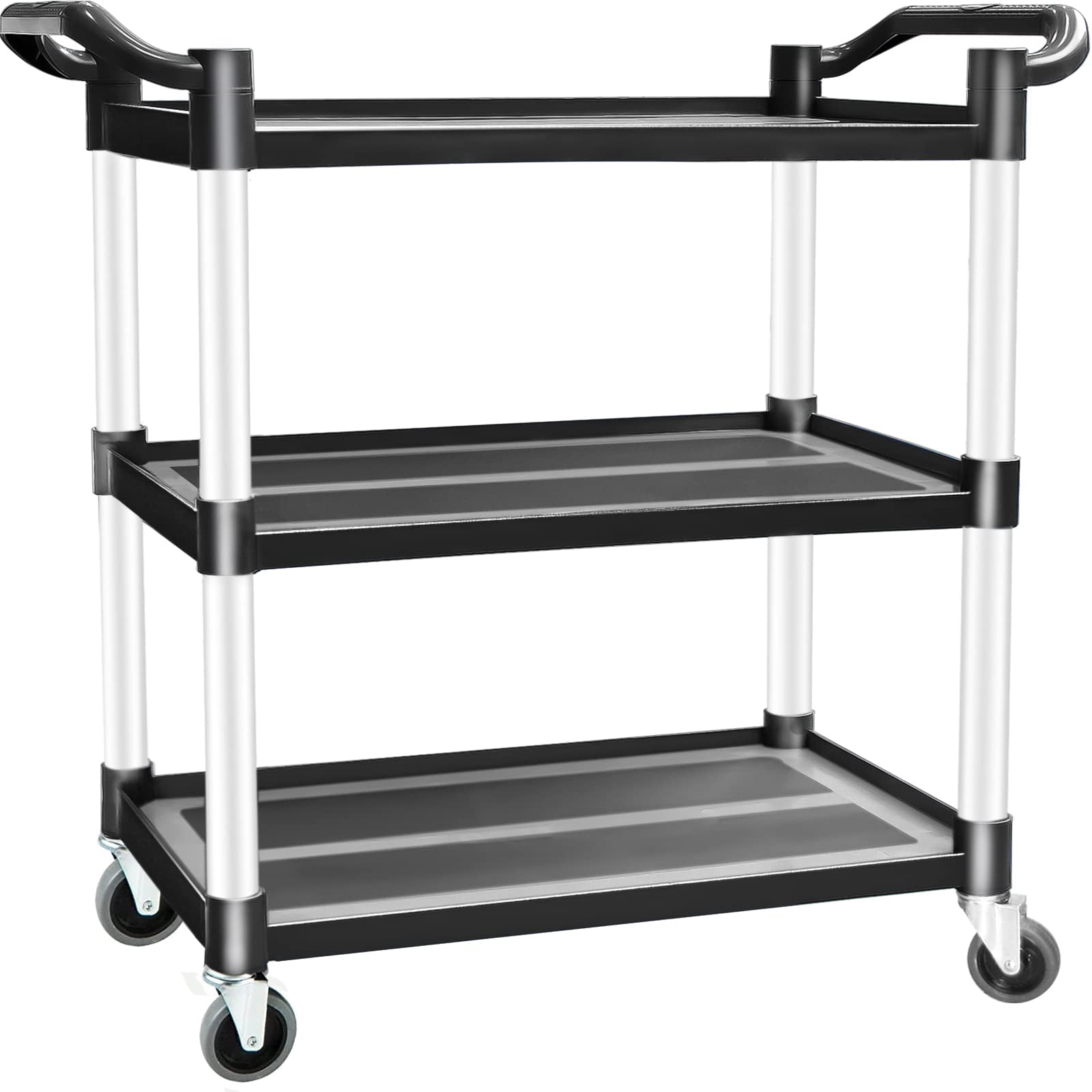 Kitchen & Dining Trolleys: 3 Tier Large Service Food Cart Restaurant Trolley Utility Cart Kitchen Catering Shelf Storage