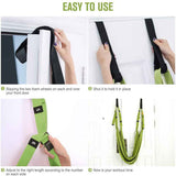 Gymnastics: Green Fitness Yoga Strap Band Waist Trainer Leg Door Swing Adjustable Ballet Dancer