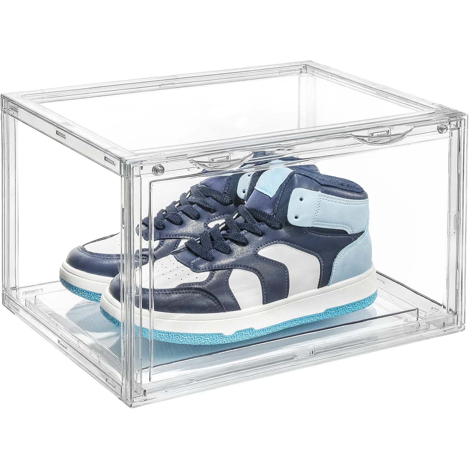Storage Boxes: 1 Pack Large Acrylic Shoe Box Storage Side Door Open Stackable Boxes Transparent Clear Display Case