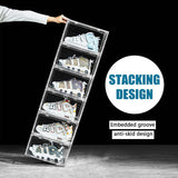 Storage Boxes: 6 Pack Large Acrylic Shoe Box Storage Side Door Open Stackable Boxes Transparent Clear Display Case