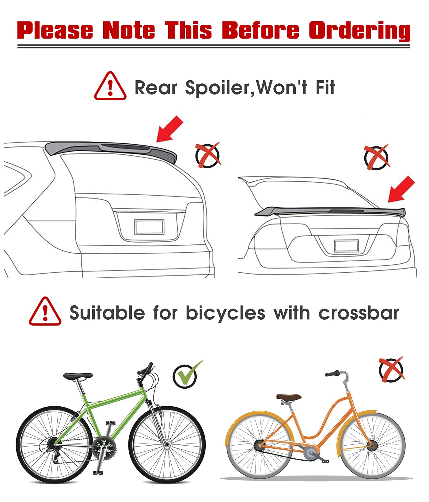 Bicycle Stands & Storage: 3 Bike Universal Cycle Bicycle Car Rear Carrier Rack Hanger Mount for Car Sedan Hatchback Minivan SUV