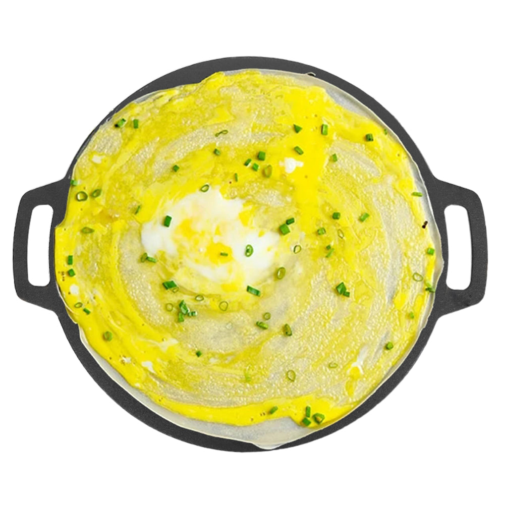 Skillets & Frying Pans: 28cm Seasoned Cast Iron Induction Crepes Pan Baking Pancake Tool Pizza Bakeware