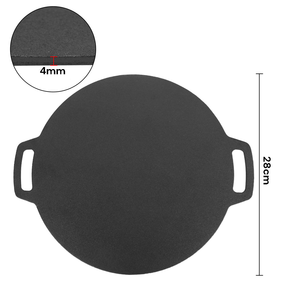 Skillets & Frying Pans: 28cm Seasoned Cast Iron Induction Crepes Pan Baking Pancake Tool Pizza Bakeware