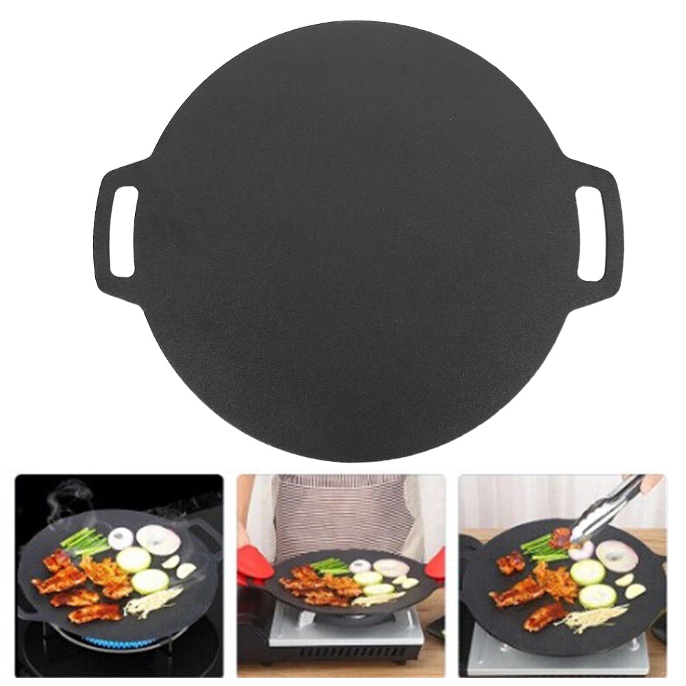 Skillets & Frying Pans: 28cm Seasoned Cast Iron Induction Crepes Pan Baking Pancake Tool Pizza Bakeware