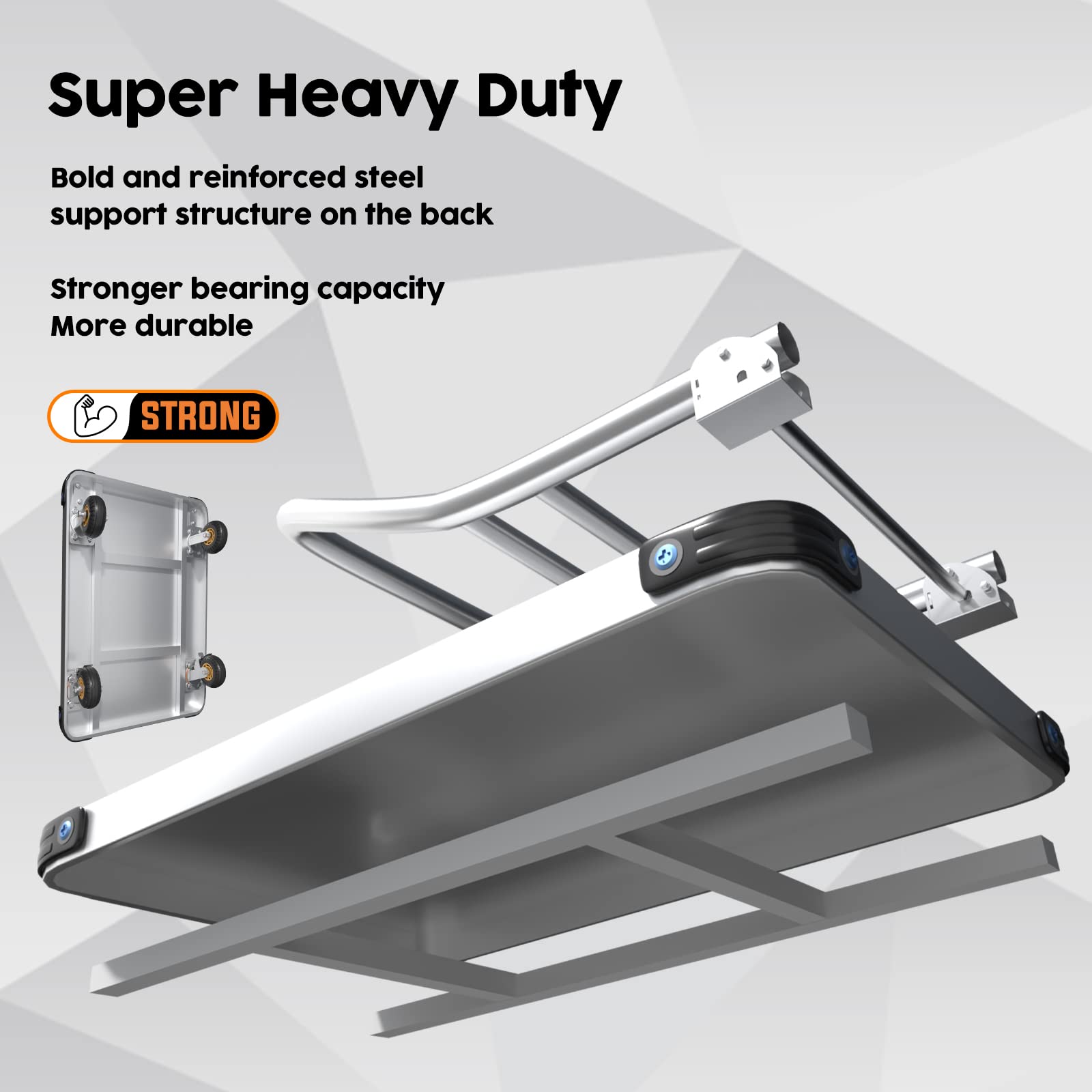 Traffic Control & Parking Tools: 1000KG Capacity Heavy Duty Foldable Platform Truck Flatbed Push Cart Steel Dolly Trolley Cart Brake