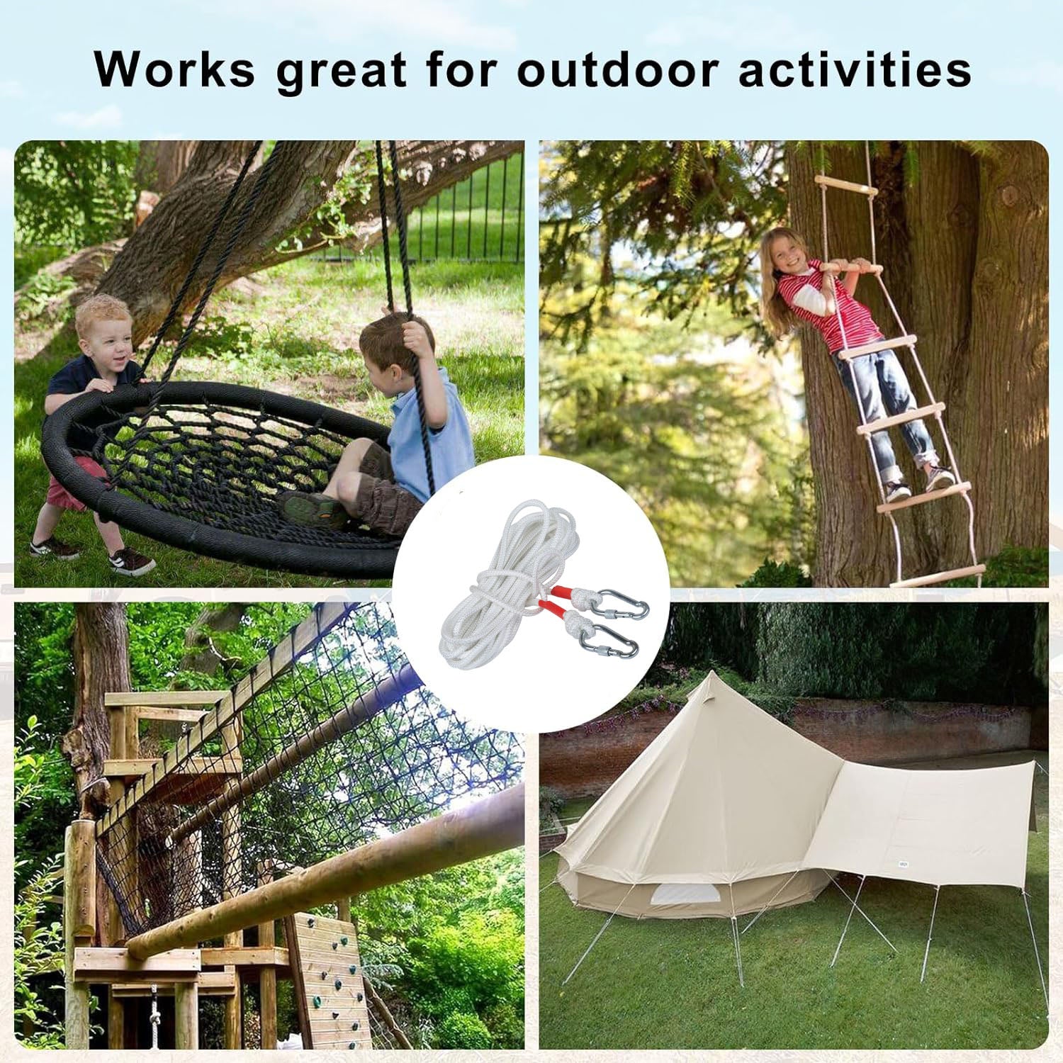 Umbrellas & Sunshades: 8mm 10m Safety Climbing Rope Nylon Rock Static Outdoor Boat Anchor Marine Rope Dock Lines Rope
