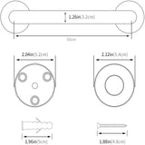 Mobility & Accessibility: 50cm Stainless Steel Handle for Shower Toilet Grab Bar Handle Bathroom Stairway Handrail Elderly Senior Assist
