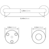 80cm Stainless Steel Handle for Shower Toilet Grab Bar Handle Bathroom Stairway Handrail Elderly Senior Assist