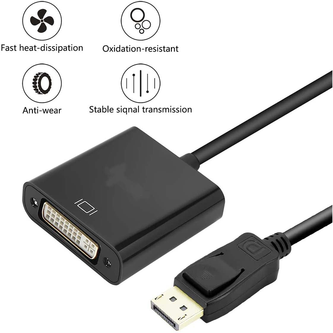 Computer Monitors & Accessories: DP Display Port DisplayPort Male To DVI Female 24+5 Pin Converter Adapter Cable