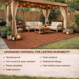 10PCS Interlocking Patio Deck Tiles 30cm x 30cm Outdoor Wood Flooring for Patio Garden Balcony Poolside