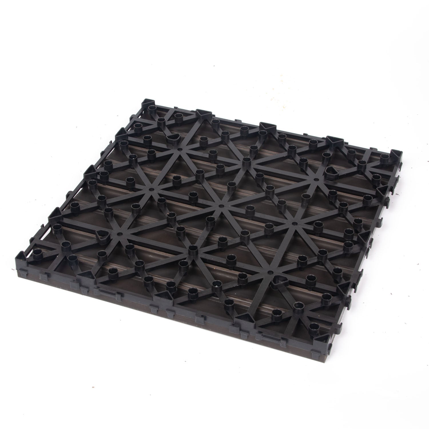 10PCS Interlocking Patio Deck Tiles 30cm x 30cm Outdoor Wood Flooring for Patio Garden Balcony Poolside Walnut