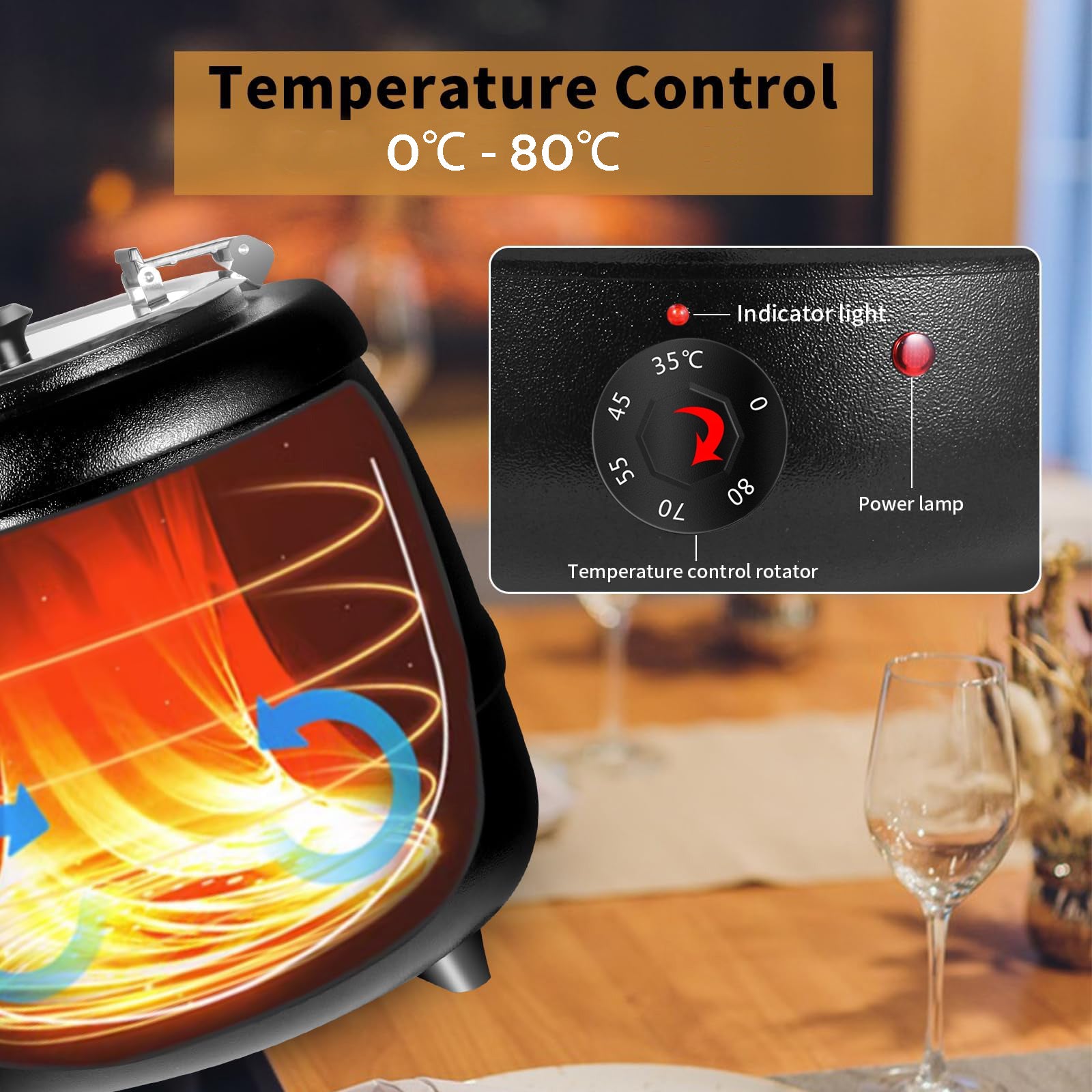 Food Warmers & Chafing Dishes: 10L Restaurant Electric Buffet Food Warmer Commercial Food Warmers Soup Warmer Black
