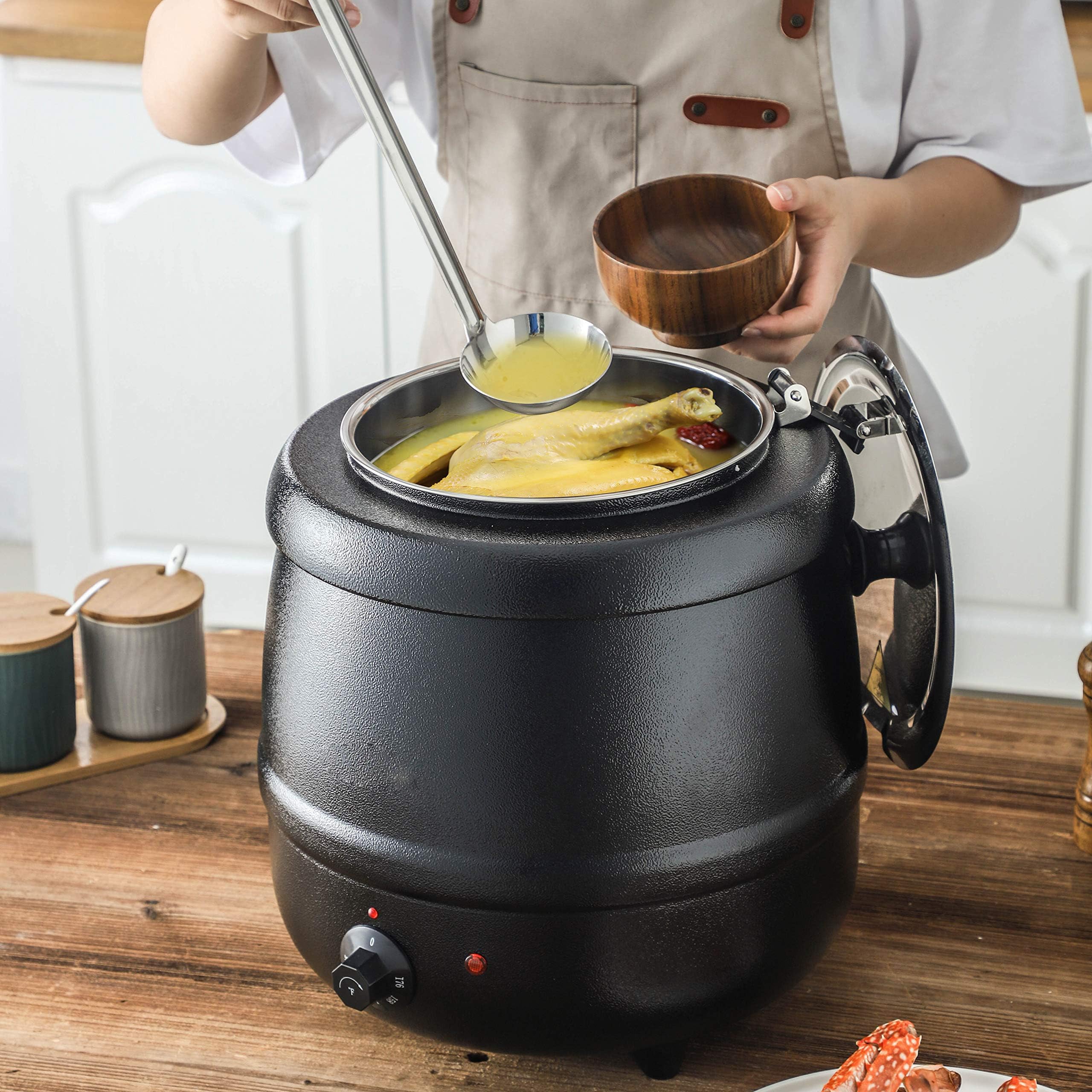 Food Warmers & Chafing Dishes: 10L Restaurant Electric Buffet Food Warmer Commercial Food Warmers Soup Warmer Black