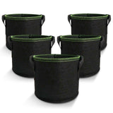 Grow Bags: 5-Pack 10 Gallons Plant Grow Bag Flower Container Pots with Handles Garden Planter