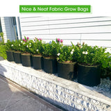 Grow Bags: 5-Pack 10 Gallons Plant Grow Bag Flower Container Pots with Handles Garden Planter