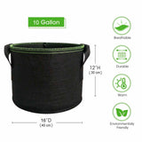 Grow Bags: 5-Pack 10 Gallons Plant Grow Bag Flower Container Pots with Handles Garden Planter