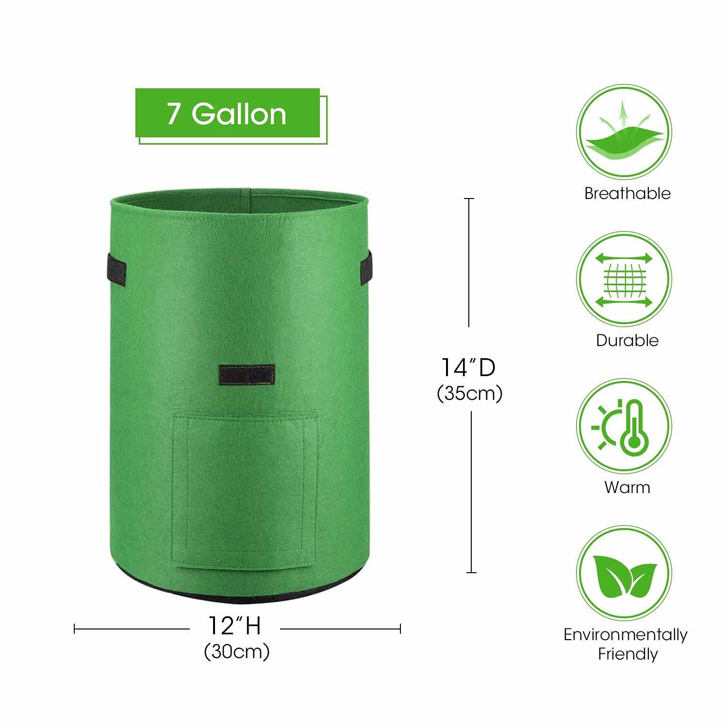 Grow Bags: 5-Pack 5 Gallons Plant Grow Bag Potato Container Pots with Handles Garden Planter