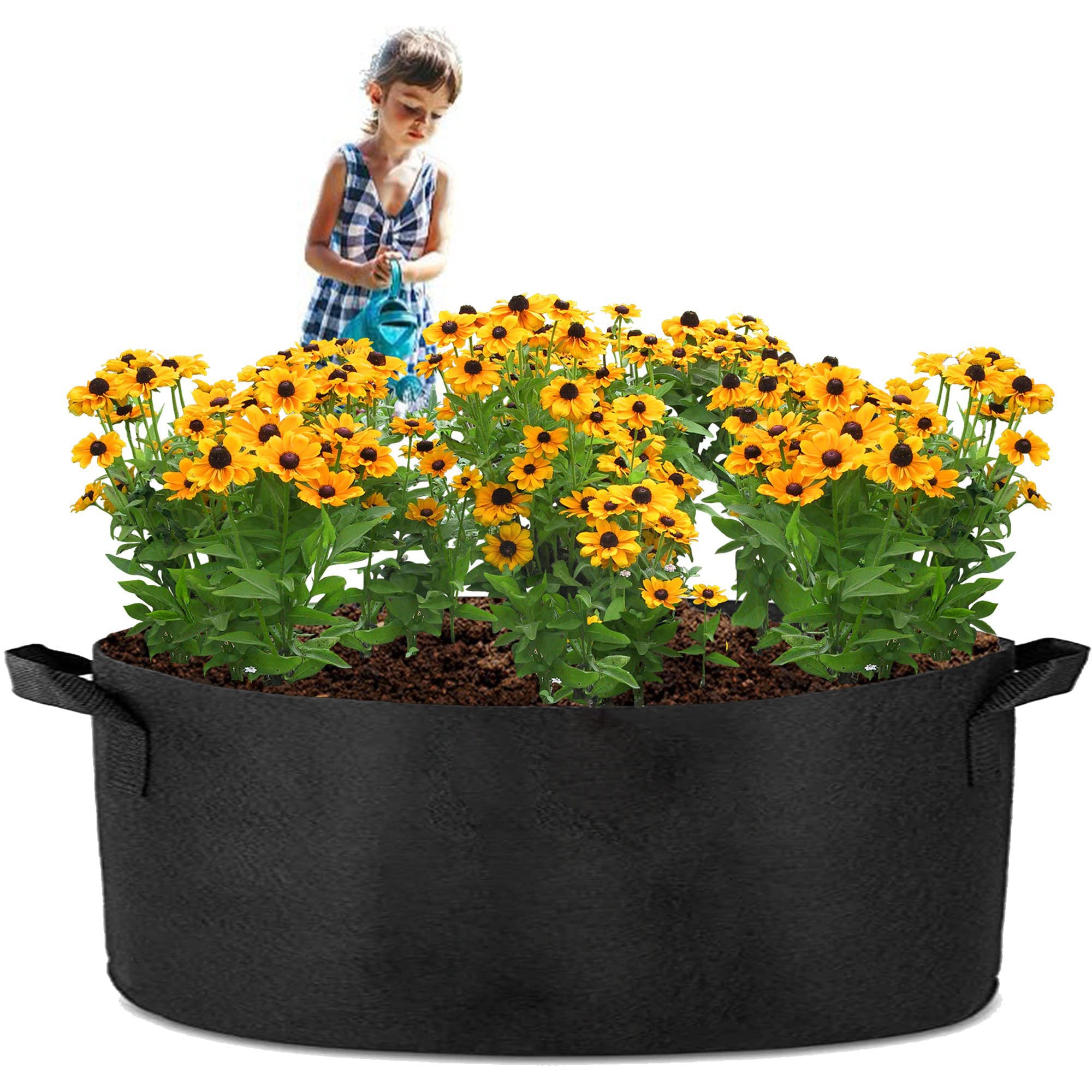 Kitchen & Bathroom DIY: 1 Pack 200 Gallon 125cm 60cm Grow Bag Heavy Duty Thickened Plant Pots with Handles for Farming Gardening Tree