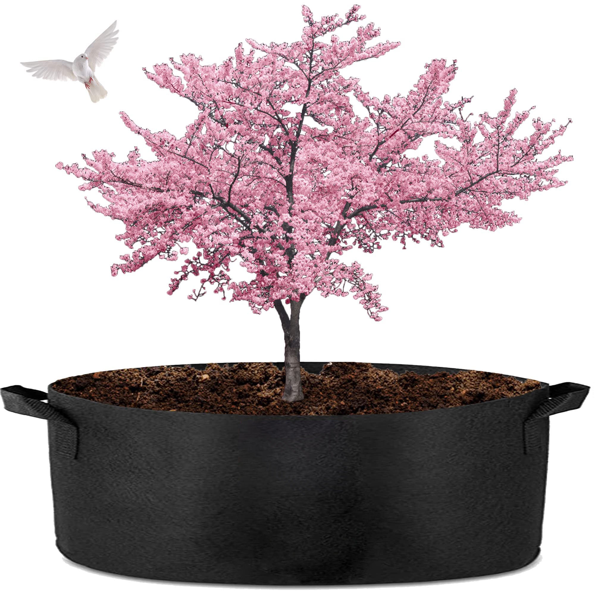 Kitchen & Bathroom DIY: 1 Pack 400 Gallon 180cm 60cm Grow Bag Heavy Duty Thickened Plant Pots with Handles for Farming Gardening Tree
