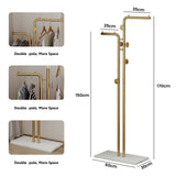 Coat Racks: Metal Coat Rack Marble Base Hooks Clothes Coats Bag Tree Hat Display Hanger Stand Organiser 2 Pole
