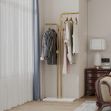 Coat Racks: Metal Coat Rack Marble Base Hooks Clothes Coats Bag Tree Hat Display Hanger Stand Organiser 2 Pole