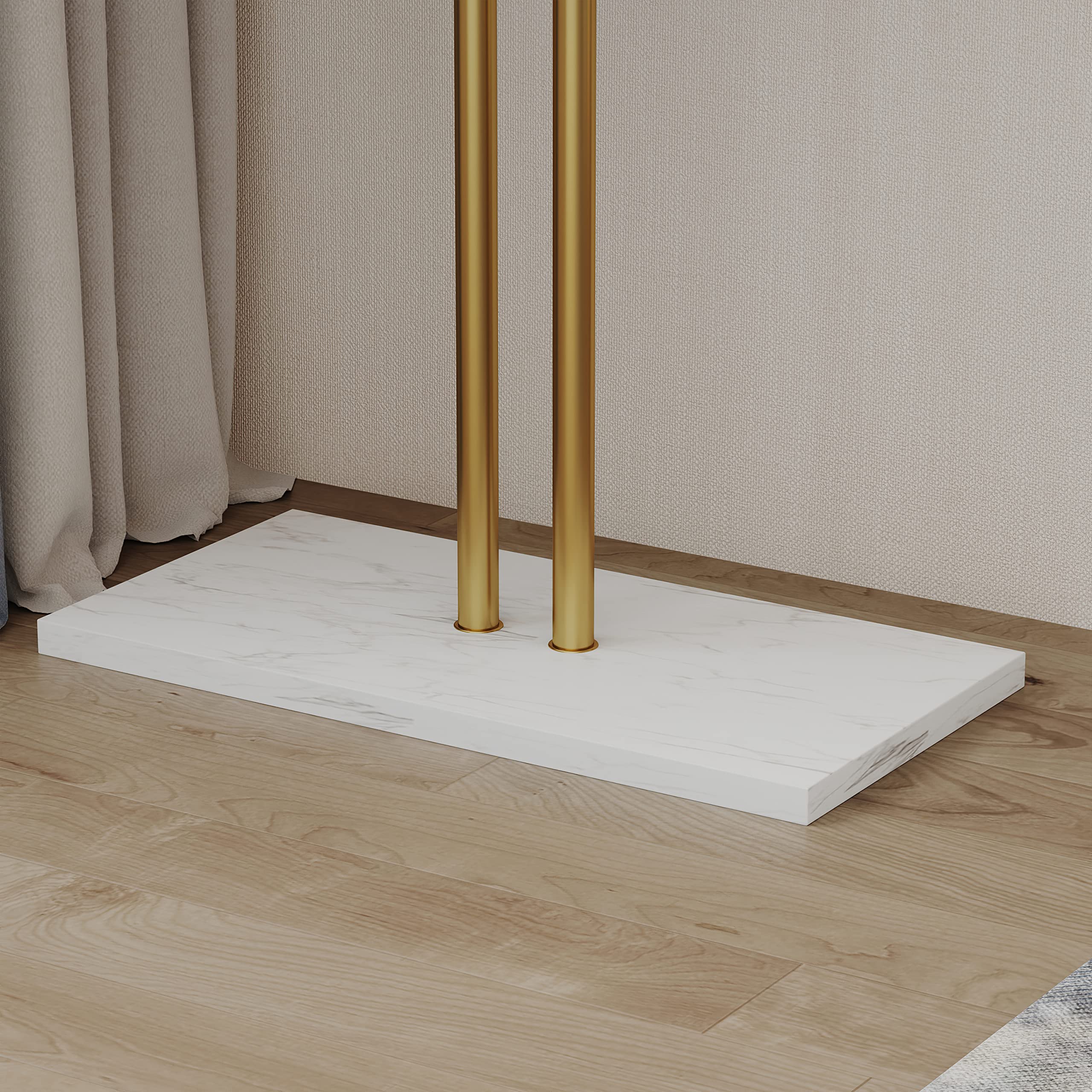 Coat Racks: Metal Coat Rack Marble Base Hooks Clothes Coats Bag Tree Hat Display Hanger Stand Organiser 2 Pole