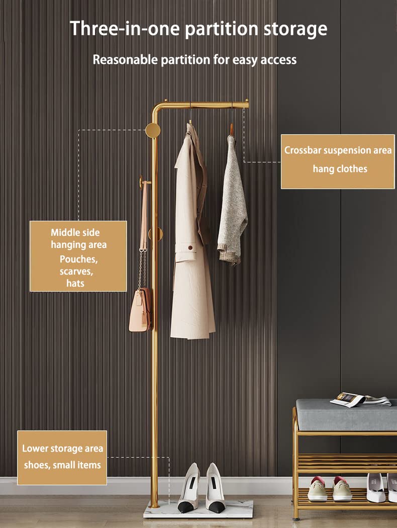 Coat Racks: Metal Coat Rack Marble Base Hooks Clothes Coats Bag Tree Hat Display Hanger Stand Organiser