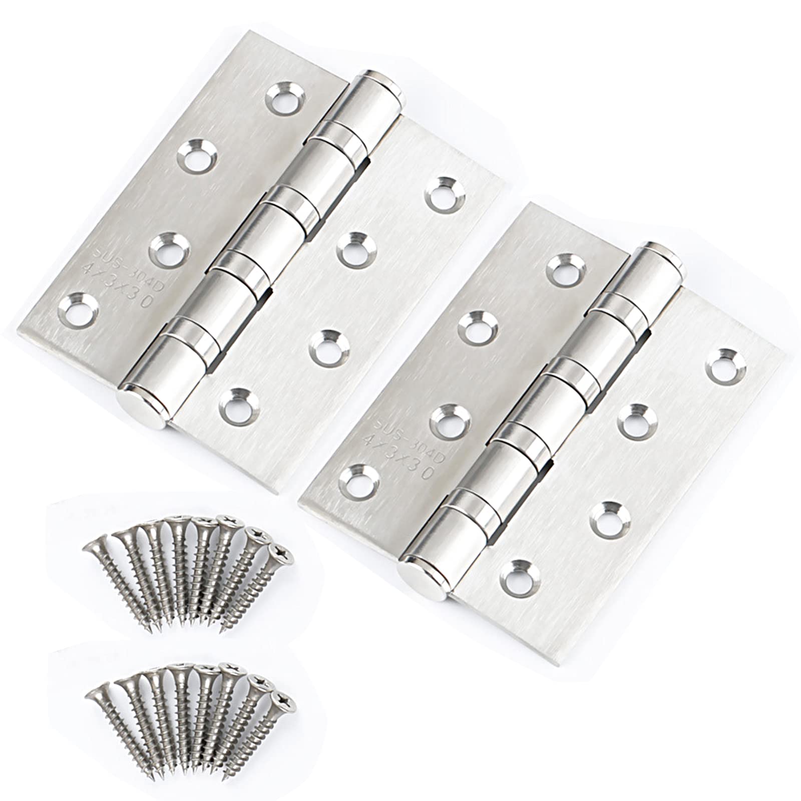 Door Hardware: 304 Flat Pin Hinge Spring 2Pack 100mm Folding Butt Door Cabinet Hinges Folding Furniture Hardware