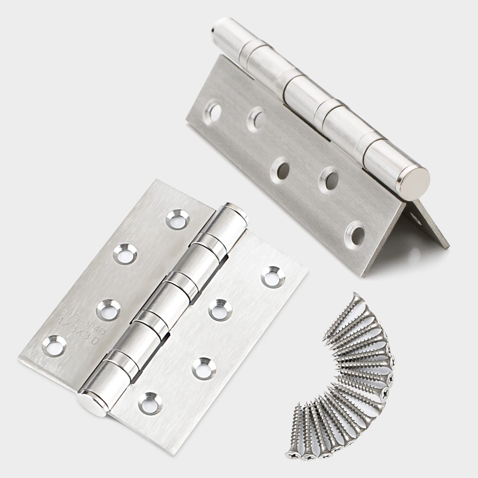 Door Hardware: 304 Flat Pin Hinge Spring 2Pack 100mm Folding Butt Door Cabinet Hinges Folding Furniture Hardware
