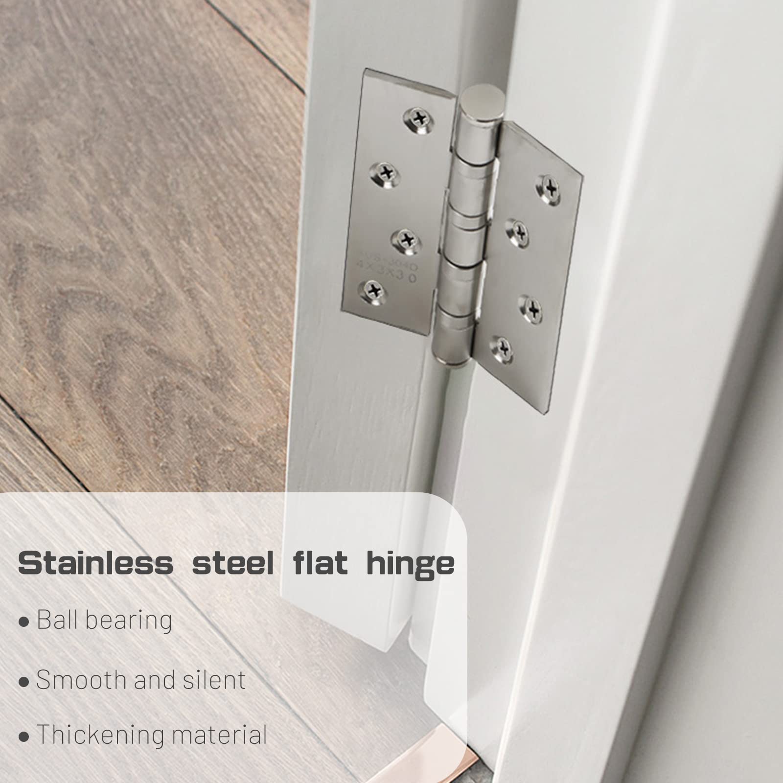 Door Hardware: 304 Flat Pin Hinge Spring 2Pack 100mm Folding Butt Door Cabinet Hinges Folding Furniture Hardware