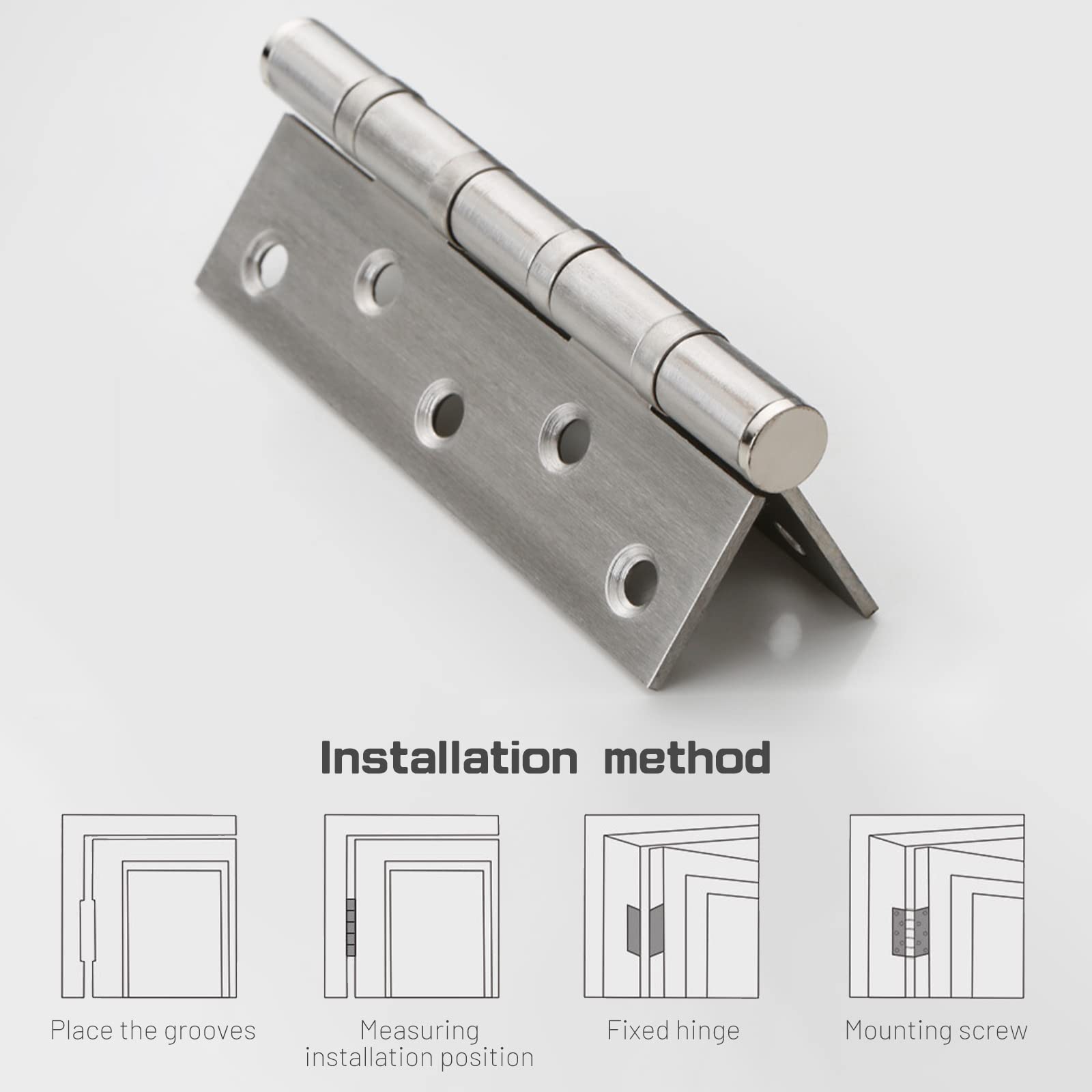 Door Hardware: 304 Flat Pin Hinge Spring 2Pack 100mm Folding Butt Door Cabinet Hinges Folding Furniture Hardware