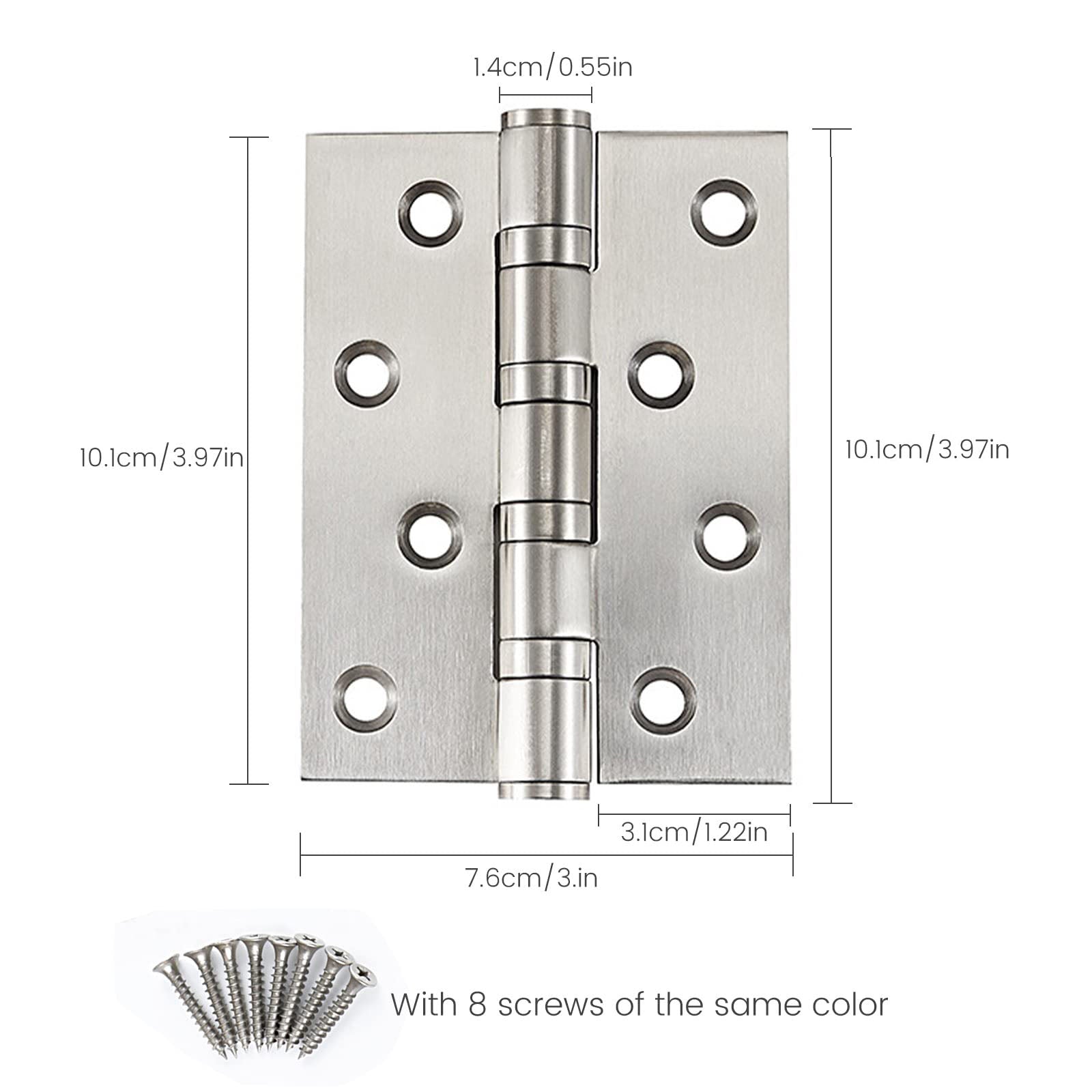 Door Hardware: 304 Flat Pin Hinge Spring 2Pack 100mm Folding Butt Door Cabinet Hinges Folding Furniture Hardware