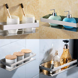 Kitchen & Bathroom DIY: Brushed Bathroom Shower Shelf Kitchen Rack Storage Shelves Shampoo Holder Organizer
