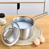 Food Warmers & Chafing Dishes: 6 Pc Kitchen Sauce Pan Pots Set 430 Stainless Steel Cookware Set Milk stock Pot Pans Set