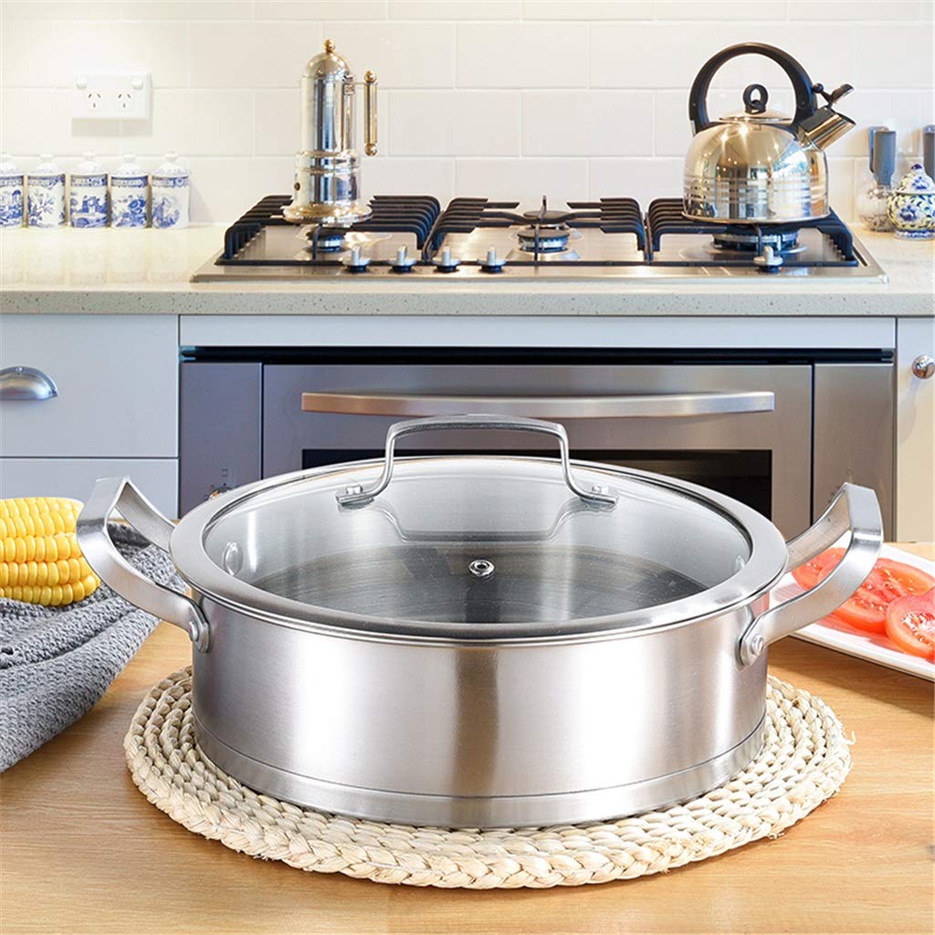 Food Warmers & Chafing Dishes: 6 Pc Kitchen Sauce Pan Pots Set 430 Stainless Steel Cookware Set Milk stock Pot Pans Set