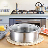 Food Warmers & Chafing Dishes: 6 Pc Kitchen Sauce Pan Pots Set 430 Stainless Steel Cookware Set Milk stock Pot Pans Set
