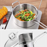 Food Warmers & Chafing Dishes: 6 Pc Kitchen Sauce Pan Pots Set 430 Stainless Steel Cookware Set Milk stock Pot Pans Set