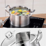 Food Warmers & Chafing Dishes: 6 Pc Kitchen Sauce Pan Pots Set 430 Stainless Steel Cookware Set Milk stock Pot Pans Set