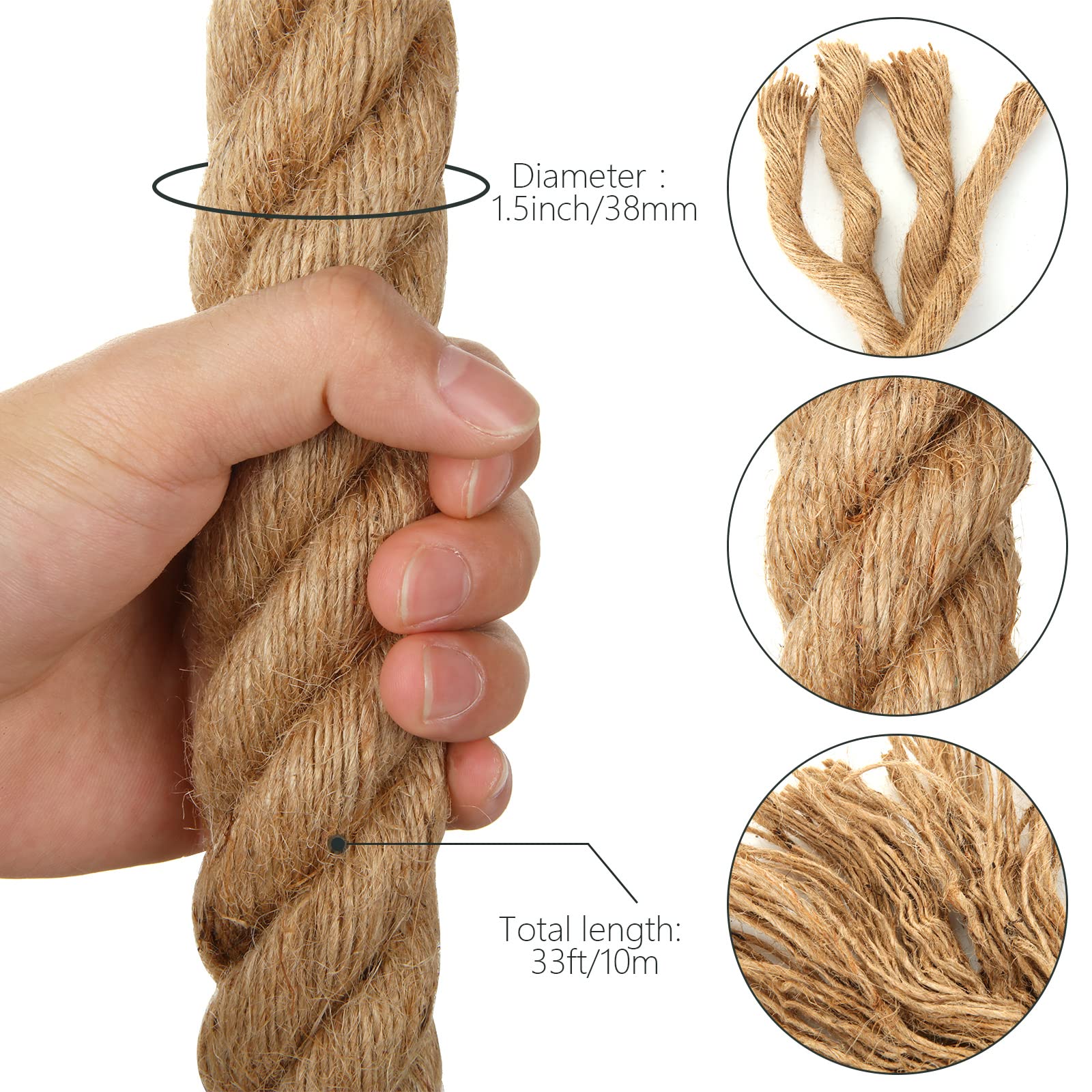 Garden Ornaments: 10m Sisal 40mm Rope Natural Twine Cord Thick Jute Hemp Manila  Crafting Home Decor