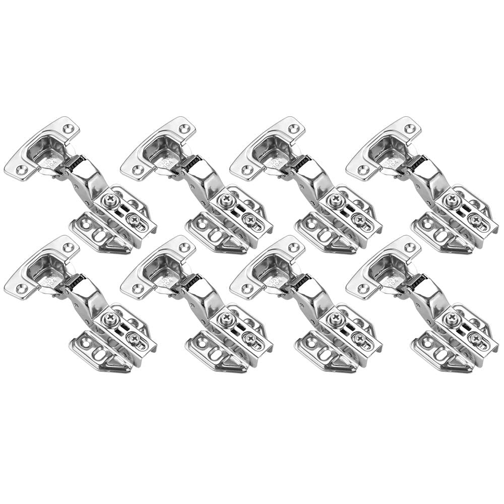 Door Hardware: 8 Pack 304 Stainless Steel Cabinet Hinges 100 Degree Soft Closing Insert Overlay Door Hinge Nickel Plated Finish