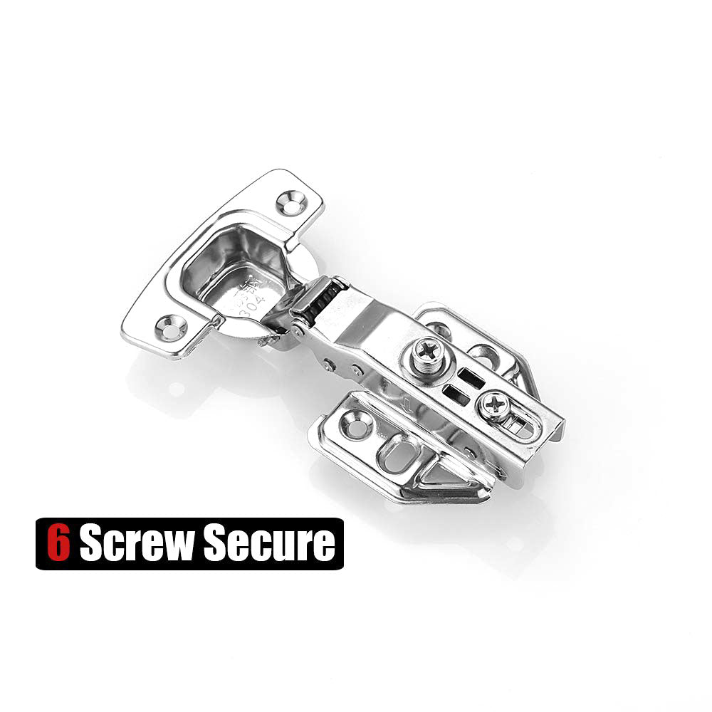 Door Hardware: 8 Pack 304 Stainless Steel Cabinet Hinges 100 Degree Soft Closing half Overlay Door Hinge Nickel Plated Finish