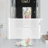 Safety Gates & Safety Accessories: Retractable 1.5M Doorways Hallways Stairs Baby Gate Dog Pet Gate Indoor Outdoor Safety Gates White