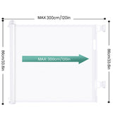 Safety Gates & Safety Accessories: Retractable 3M Doorways Hallways Stairs Baby Gate Dog Pet Gate Indoor Outdoor Safety Gates White