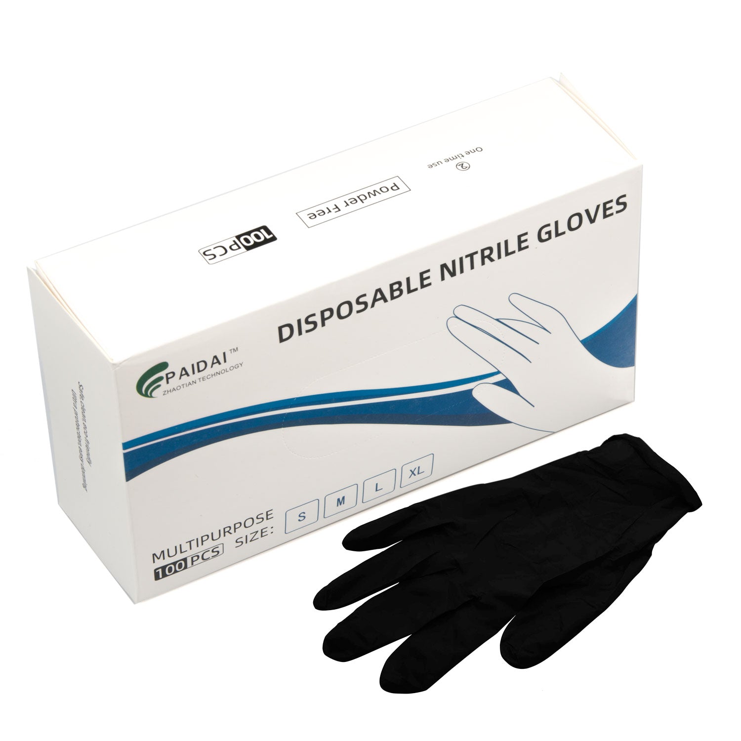 Weightlifting Gloves & Hand Supports: 100x Nitrile Black Industrial Mechanic Tattoo Food Disposable Gloves Large