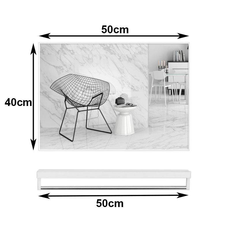 Mirrors: 40x50cm White Rectangle Wall Bathroom Mirror Bathroom Holder Vanity Mirror Corner Decorative Mirrors