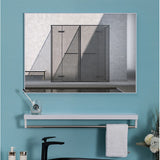Mirrors: 40x50cm White Rectangle Wall Bathroom Mirror Bathroom Holder Vanity Mirror Corner Decorative Mirrors