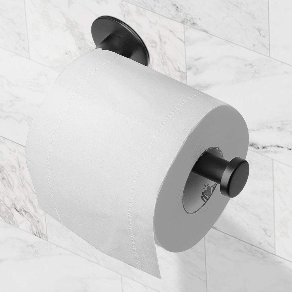 Toilet Paper Holders: Toilet Paper Holder Self Adhesive Black Bathroom Paper Roll Holder Roll Holder 304