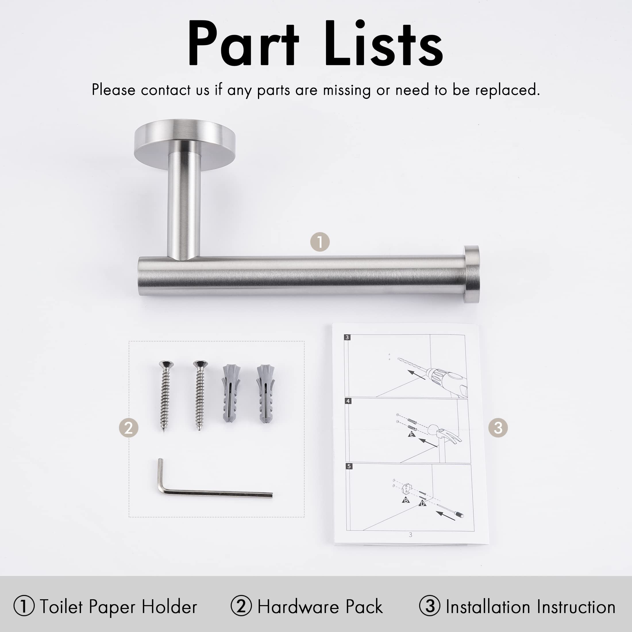 Toilet Paper Holders: Toilet Paper Holder Bathroom Paper Roll Holder Roll Holder brushed Silver Wall Mount 304
