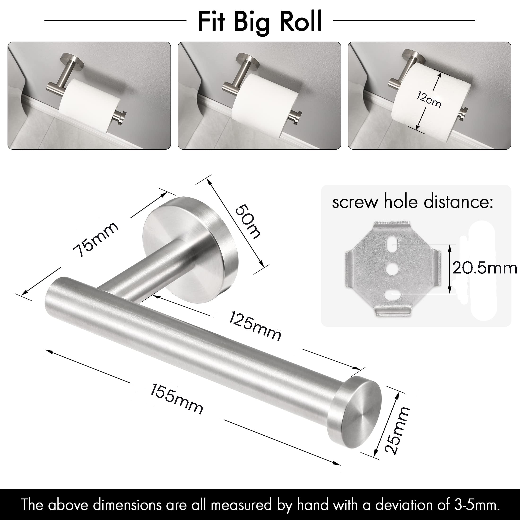 Toilet Paper Holders: Toilet Paper Holder Bathroom Paper Roll Holder Roll Holder brushed Silver Wall Mount 304